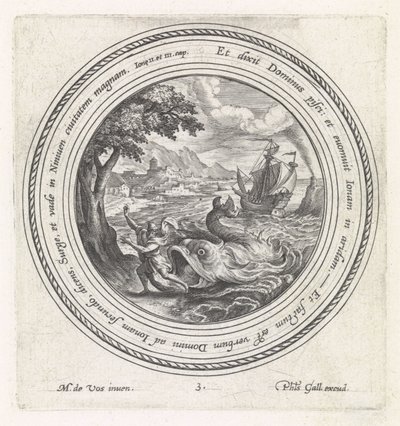 The Fish Spits Jonah onto the Land History of Jonah (series title) by Crispijn van de Passe (I)