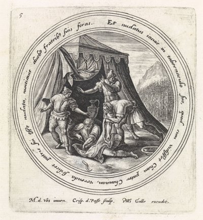 Drunkenness of Noah (History of Noah series) by Crispijn van de Passe (I)