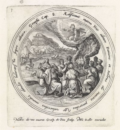 The Sacrifice of Noah (History of Noah) by Crispijn van de Passe (I)