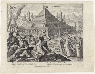 Mausoleum of Halicarnassus (series title: The Seven Wonders of the World) by Crispijn van de Passe (I)