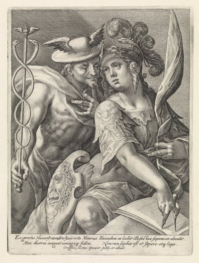 Mercury and Minerva (series title: Gods and Goddesses as Lovers) by Crispijn van de Passe (I)