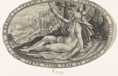 Minerva Gods and Goddesses Involved in the Judgment of Paris (series title) by Crispijn van de Passe (I)