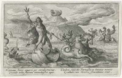 Neptune Calms the Waves (Metamorphoses of Ovid series) by Crispijn van de Passe (I)