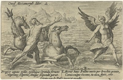 Neptune Reaches for Coronis (Metamorphoses of Ovid) by Crispijn van de Passe (I)