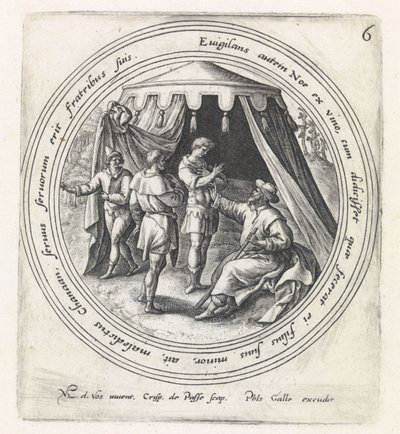Noah Curses His Son Ham (History of Noah) by Crispijn van de Passe (I)
