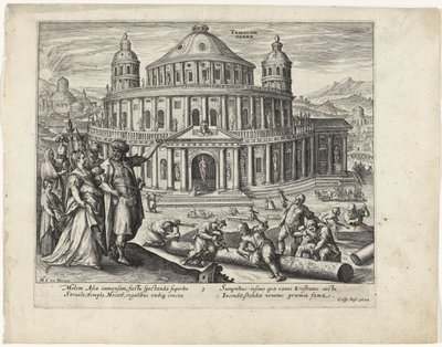 Temple of Diana in Ephesus (The Seven Wonders of the World) by Crispijn van de Passe (II) (attributed to)