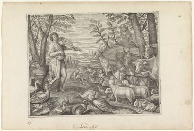 Orpheus Enchants the Animals with His Music (Metamorphoses of Ovid series) by Crispijn van de Passe (II)