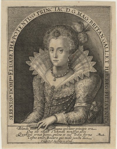 Elizabeth, Princess, Wife of the Elector Palatine Frederick V, King of Bohemia by Crispijn van de Passe I