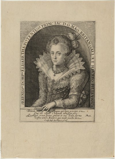Elizabeth, Princess, Wife of the Elector Palatine Frederick V, King of Bohemia by Crispijn van de Passe I