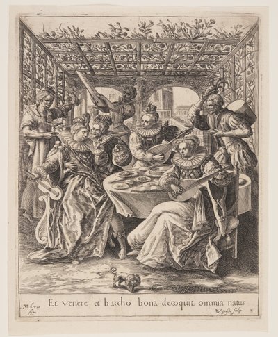 The Son Wasting his Heritage with Riotous Living, from The Parable of the Prodigal Son by Crispijn van de Passe I
