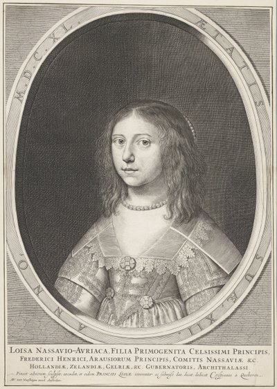 Portrait of Louise Henriette, Princess of Orange, at Age 12 by Crispijn van den Queborn
