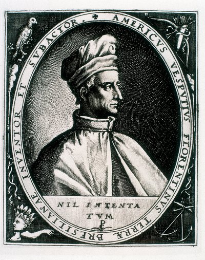 Portrait of Amerigo Vespucci by Crispin I de (after) Passe