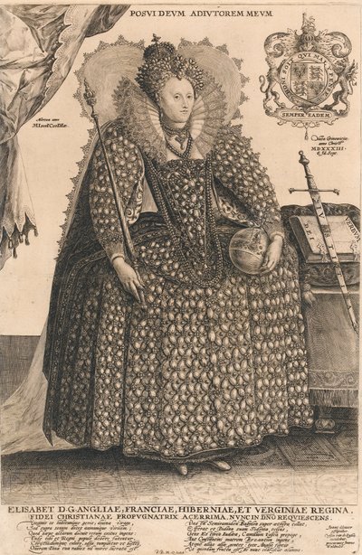 Elizabeth, Queen of England, c.1603 by Crispin I de Passe