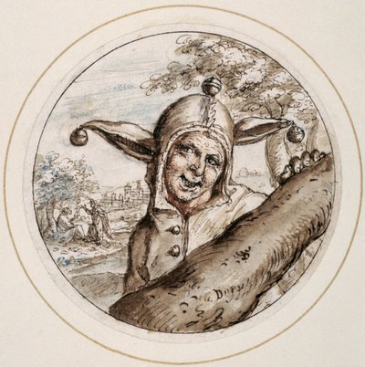 Fool with Cap and Bells, early 17th century by Crispin I de Passe