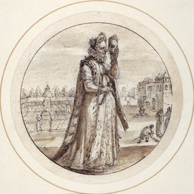 Helena with Mask, Early 17th Century by Crispin I de Passe