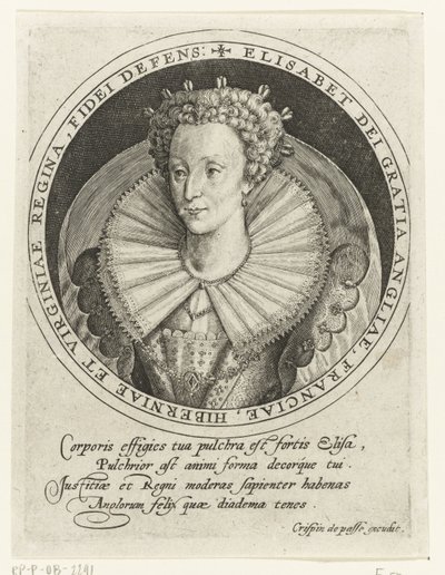 Portrait of Queen Elizabeth I of England by Crispin I de Passe