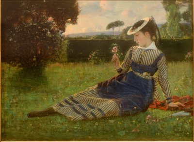 Alaide Banti in the Garden by Cristiano Banti