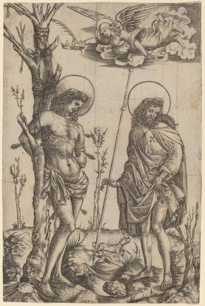 Saint Sebastian and Saint Roch by Cristofano Robetta