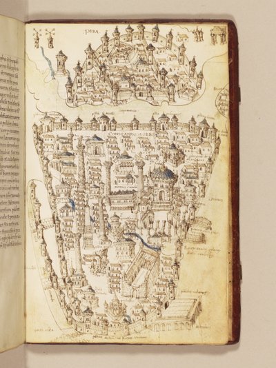 Map of Constantinople, illustration from the 