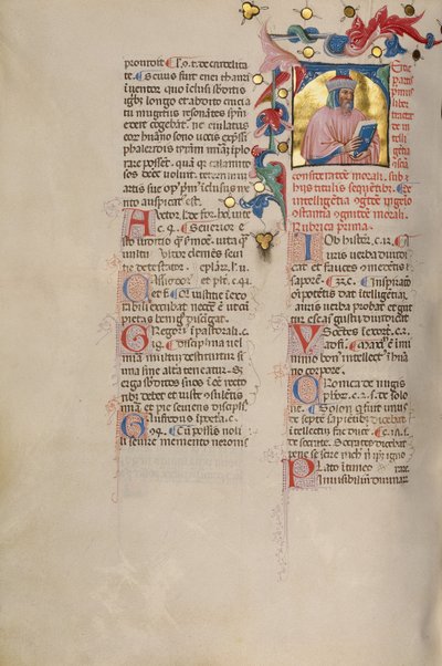 Initial T: Bust Portrait of a Bearded Man by Cristoforo Cortese