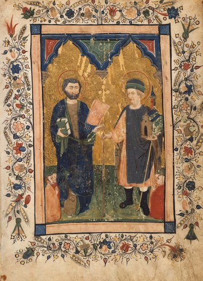 Saint Mark the Evangelist and Saint Sinibaldus Venerated by Members of a Lay by Cristoforo Cortese