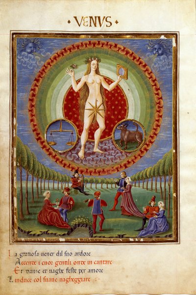 Comedy with the Zodiac Signs of Libra and Taurus by Cristoforo De Predis