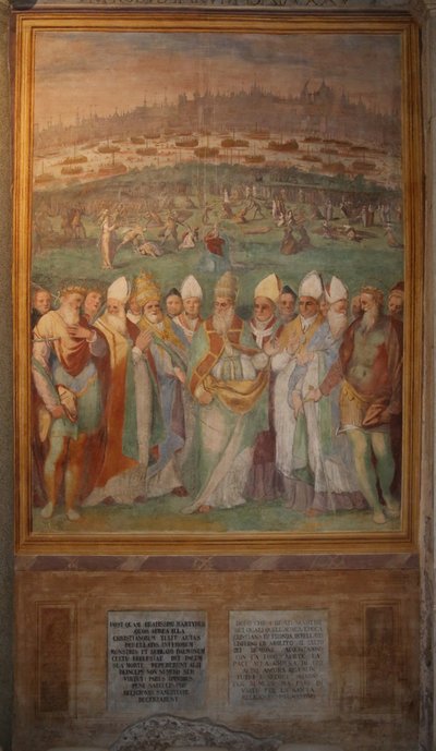 Pope Bishops and Kings Honor the Martyred Saints by Cristoforo & Tempesta Antonio (1555 1630) Roncalli