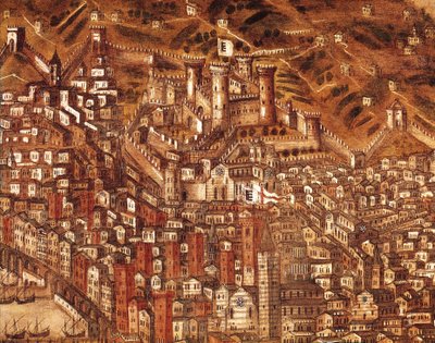 View of Genoa and Its Castle (detail) by Cristoforo de Grassi
