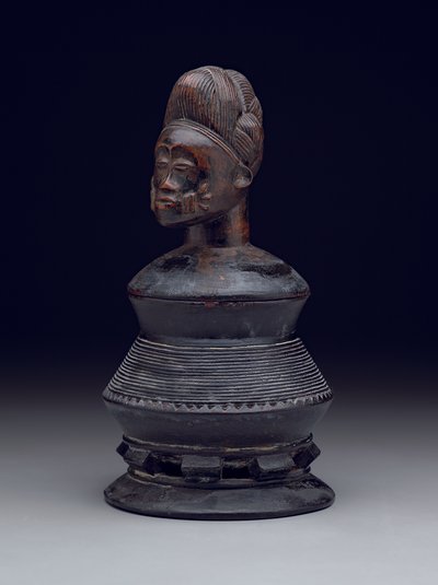 Ointment pot with effigy cover, early to mid-20th century by Culture Baule