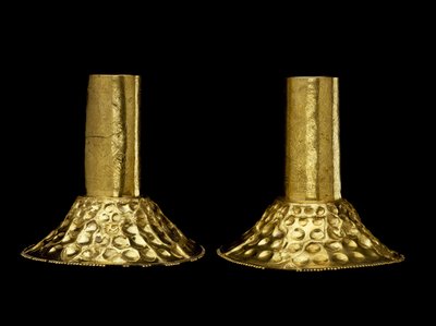 Pair of ear ornaments worn by a ruler or shaman by Culture Chimu