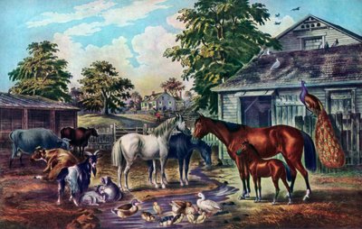 American Farm Yard in the Morning by Currier and Ives