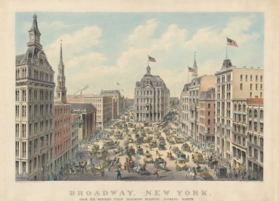 Broadway, New York: From the Western Union Telegraph Building Looking North by Currier and Ives