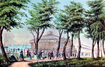 Castle Garden from the Battery, New York, 1848 by Currier and Ives