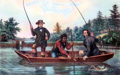 Catching a Trout, 1854 by Currier and Ives