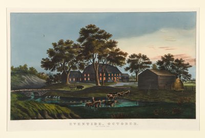 Eventide - October / The Village Inn by Currier and Ives