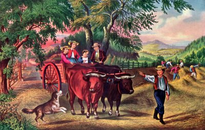 Haying Time, The First Load by Currier and Ives
