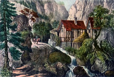 Old Swiss Mill, 1872 by Currier and Ives