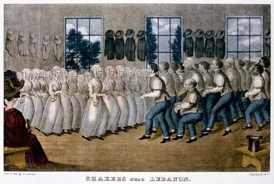 Shakers near Lebanon by Currier and Ives