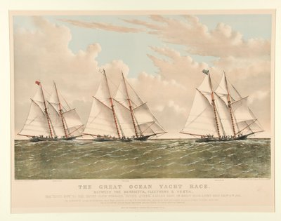 The Great Ocean Yacht Race Between the Henrietta, Fleetwing and Vesta by Currier and Ives