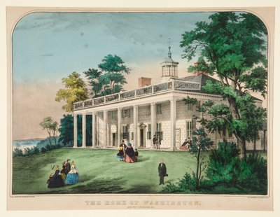 The Home of Washington, Mount Vernon, VA by Currier and Ives