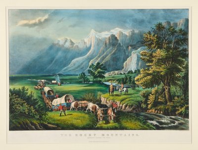 The Rocky Mountains / Emigrants Crossing the Plains by Currier and Ives