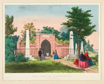 The Tomb of Washington, Mount Vernon, VA by Currier and Ives
