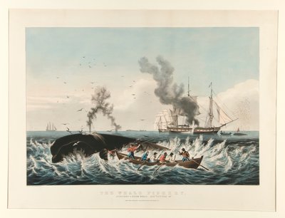 The Whale Fishery: Attacking a Sperm Whale by Currier and Ives