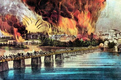 The Fall of Richmond, Virginia, American Civil War by Currier and Ives
