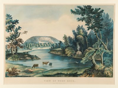 View of West Rock by Currier and Ives