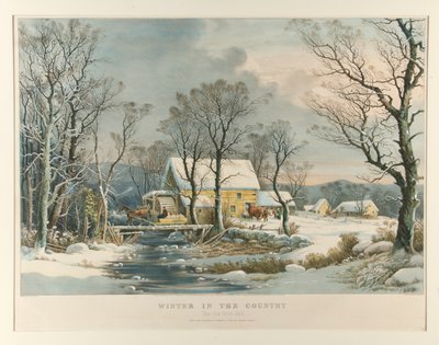 Winter in the Country, The Old Grist Mill by Currier and Ives