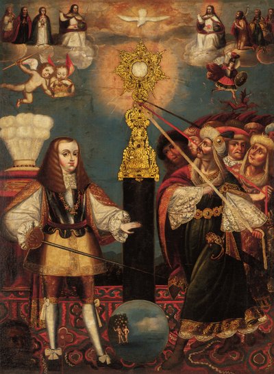 Charles II in Defense of the Eucharist by Cuzco School