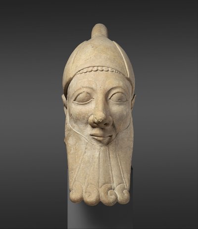 Limestone Head of a Bearded Man by Cypriot School