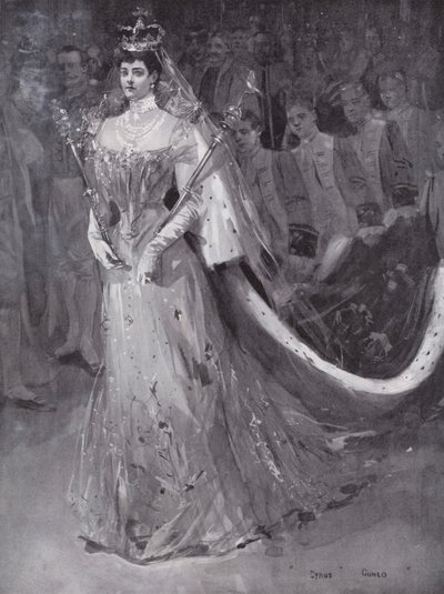 Queen Alexandra leaving Westminster Abbey, London, after her and King Edward VII