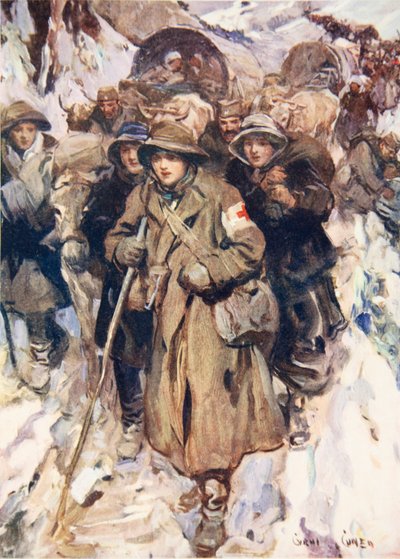 Brave nurses in the retreat of the Serbian army by Cyrus Cuneo